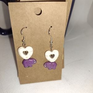 Elephant Love White and Purple